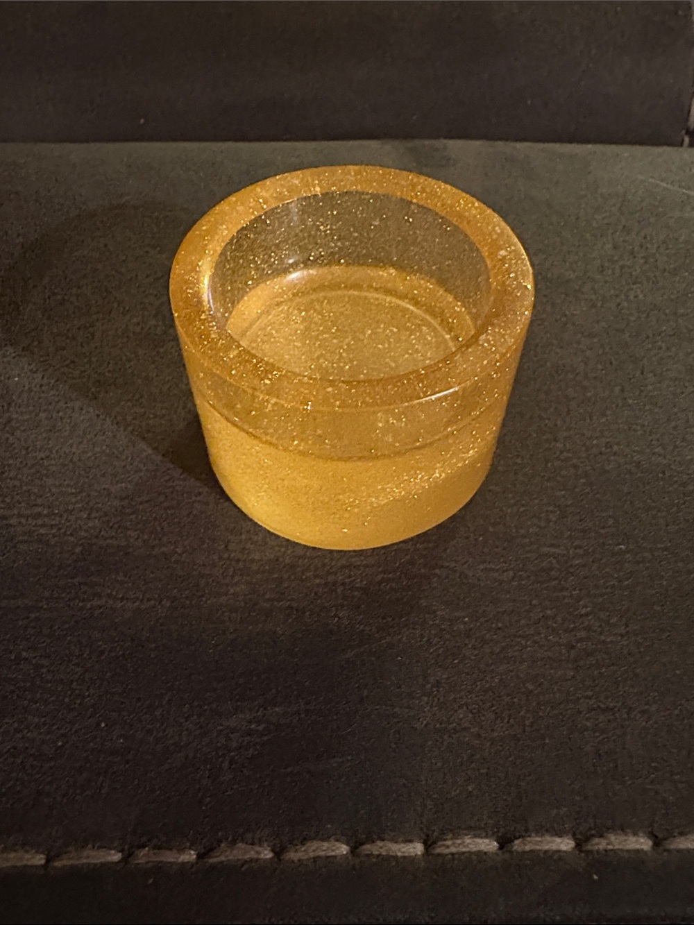 Gold Glitter Resin Tea Light Candle Holder